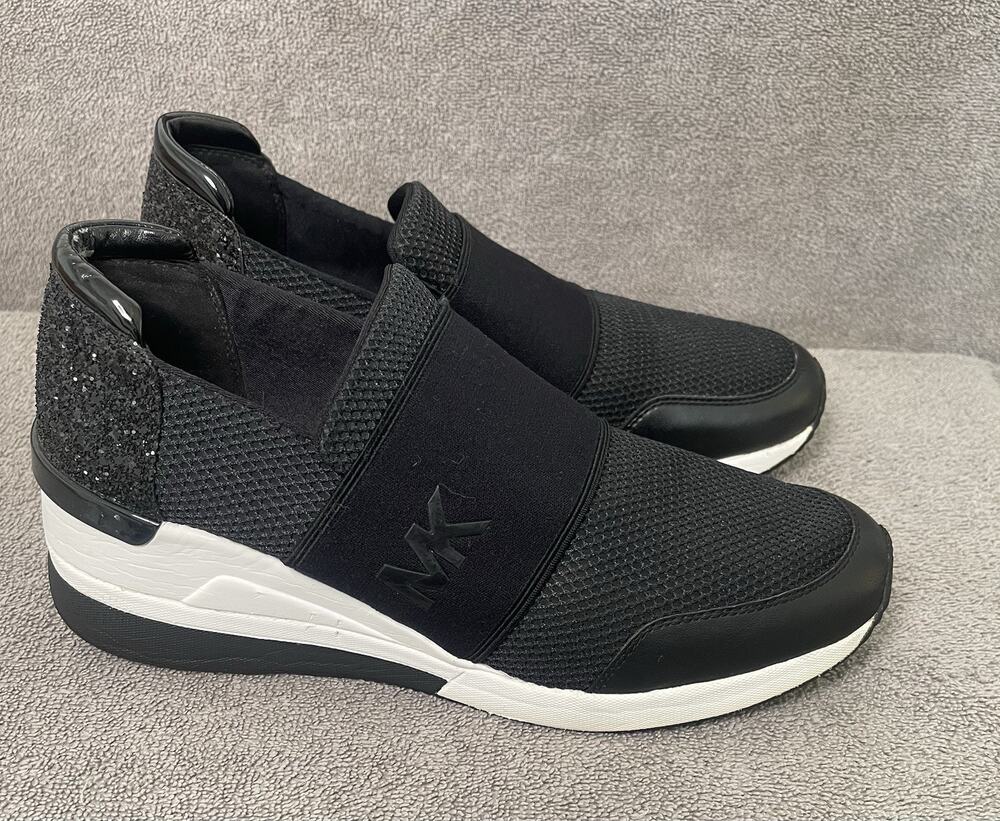 Michael Kors Fewlix Wedge Sneaker Womens Size 10M Black